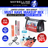 MAYBELLINE OFFICIAL Paket Makeup SET HEMAT - NEW YORKER MUST HAVE MAKEUP MIX Lengkap Seserahan Paket