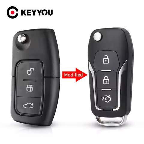 KEYYOU For Ford Modified Car Key Case For Ford Focus 3 Fiesta connect mondeo c max 2013 3 Buttons Sm