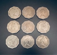 每個$50 - 香港十角形「女皇頭」五元硬幣  1976 年 ＆ 1979年 （有多個）