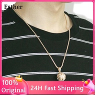 🏀⚽Esther Basketball necklace for men Sports Ball Round Pendant chain necklace hip-hop stainless steel necklace Football Pendant necklace 18k gold pawnable necklace gold pawnable jewelry gift for boyfriend silver necklace for men aesthetic