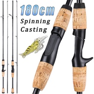 Sougayilang 1.8 Meter Fishing Rod Wooden Handle Casting/Spinning  6 Feet Outdoor Sports Fishing Rod 