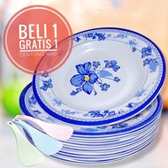 ALGI SHOP/ MURAH 4PCS PIRING MAKAN MELAMINE LEBAR 23CM TEBAL DAN TAHAN PANAS