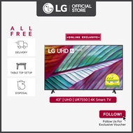 (Pre-Order) [Bulky] LG UHD UR7550 43inch 4K Smart TV (Online Exclusive) with LG Magic Remote + Free Table Top Setup + Free Delivery + Free Disposal