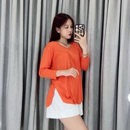 Oversized 7 sleeve t-shirt/8 | Jumbo Long Sleeve T-Shirt | Oversized Slit T-Shirt | Women's 7 Sleeve