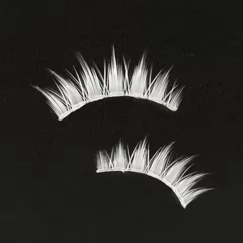 HBZGTLAD White Eyelashes Cosplay Makeup Natural Long Cross Strip False Eye Lashes
