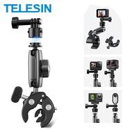 TELESIN Cycling Motorcycle Clip Quick Release Magic Arm 360° Aluminum Alloy Super Clamp For Camera GoPro Action Camera