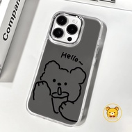 Cute Bear Mirror Cases For Realme C75X C75 14X 14 9 Pro Plus C63 C61 Note 60 Narzo N61 V60 P3 Pro P3