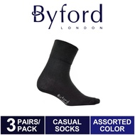 Byford Casual Socks (3 Pairs) - Black Stokin Unisex Hitam