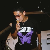 Degraded Clothing Lavender Collection "Blurry Butterfly" T-shirt For MEN Clssic TOPtop Retro Hawaii