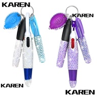 KAREN1 Nurse Pen Pack, Keychain Rotatable Bling Nurse Set, Gift Retractable Portable Nurse Badge Set