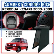 Perodua Kenari 2000 - 2009 Armrest Console Box Red Lining With Cup Holder And Storage