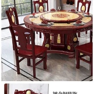 Rural Household Marble Dining Table round Dining Table Large round Table10Dining Table and Chair Combination with Turntable