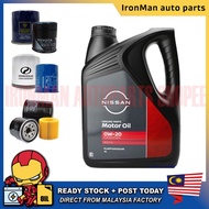 Original Nissan Fully Synthetic 0W20 Engine Oil 4L SNGF-5 Minyak Hitam 0W-20 Combo Oil Filter
