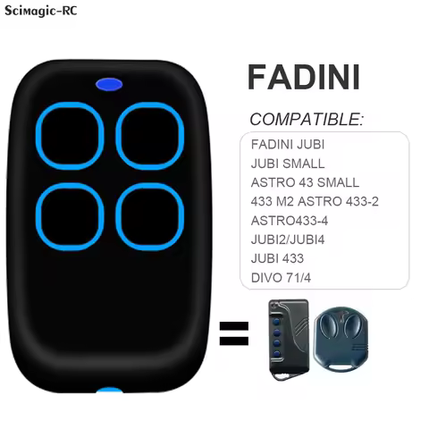 Multifrequency 280 to 868 Mhz Garage Remote Clone for FADINI JUBI JUBI SMALL ASTRO 43 SMALL 433 M2 A