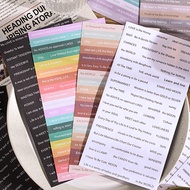 3 Sheets Vintage Long Strip Letter Washi Stickers  Scrapbook Deco Words Phrases Stickers