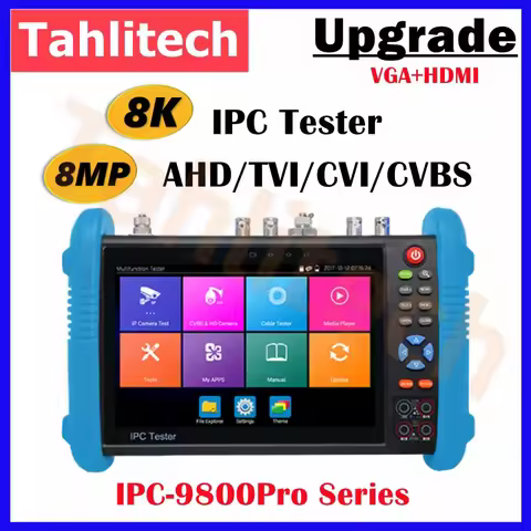 8K CCTV IPC Tester IPC9800 7" Tester CCTV Camera 8MP AHD CVI TVI H.265 IP Camera Tester Wifi PTZ Cab