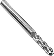 Kodiak Cutting Tools KCT132856 USA Made Ball Nose Solid Carbide End Mill, 4 Flute, 1/8" Shank, 1/2" 