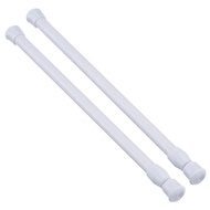2pcs Tension Rod 16 To 28 Inch White Small Curtain Rod Shower Rod Expandable Spring Tension No Drill