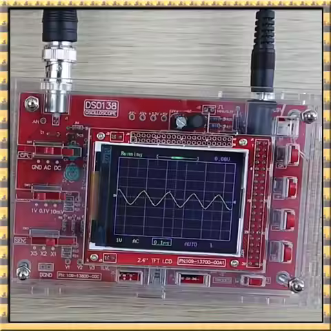 AT03 Top Fully Assembled Digital Oscilloscope 2.4Inch TFT LCD Display With Alligator Probe Test Clip