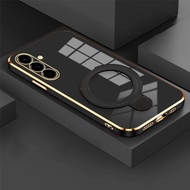 Soft Case Samsung A26 A36 A56 5G Magnetic Holder Wireless Plating Handphone