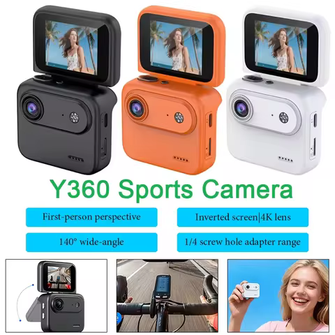 Y360 Sports Camera Life Recorder Flip Screen 4K Ultra Clear Recording Vlog Anti Shake 143 ° Wide-ang