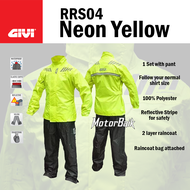 Raincoat GIVI RRS04 Rainsuit Baju Hujan GIVI Rainsuit Pant Red Blue Black Yellow (Size S-4XL)