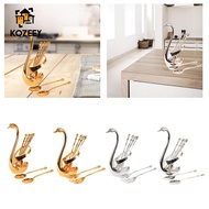KOZEEY Swan Holder Cutlery Set, Coffee Tea Fork Set Cutlery Set for Wedding Dining Table Home Party 