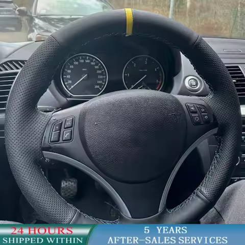 Customized Car Steering Wheel Cover Anti-Slip Napa Artificial Leather For BMW E87 E81 E82 E88 X1 E84