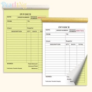 PEARLTH Invoice Receipt Book, Signature Line 2-Part Forms Duplicate Invoice Book, Compact Lightweigh