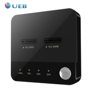 M.2 SATA/NVMe Dual-Bay Docking Station Duplicator Offline Clone Data Transmission for SSD Size 2230/
