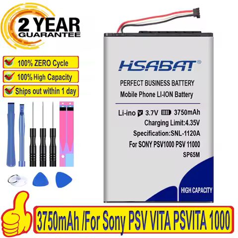 HSABAT 3750mAh SP65M Battery for Sony ps vita PSV VITA PSVITA 1000 psv1000 SP65M PCH-1001 PCH-1101