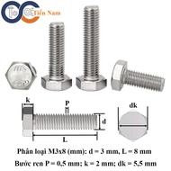 DIN 933 stainless steel 304 M3 M4 M5 M6 external hexagonal bolt