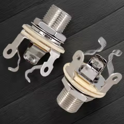 2Pcs 1/4 Inch 6.35Mm Guitar Pickup Output Jack Guitar Stereo Socket Parts Guitar Mono Jack Socket fo