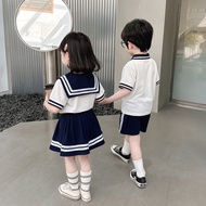 Children Brothers Sisters Clothing Suits 2025 Fashionable Boys Girls Preppy Style Sisters Clothing C