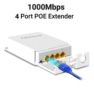 4 Port 1000Mbps POE Repeater 1 To 3 Network Switch PoE Extender for IPC/NVR Outdoor Network Transmis