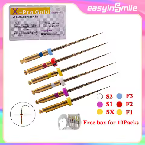 Easyinsmile Dental X-Pro Gold Endodontic Rotary Files Endo Root Canal File Taper Root Files 21/25/31