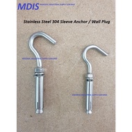 Quality Stainless Steel 304 Expansion Bolts Anchor Bolt Hooks Anchor Bolt Open Cup Hooks Sleeve Anch