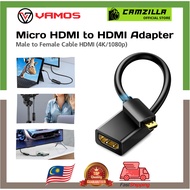 VAMOS 4K Micro-HDMI Male to HDMI Female Adapter 1080 (15CM/25CM) For Sony A7iii A7s A6300 A6400 A650