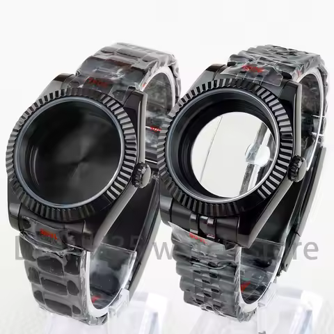 Black 36/39mm Nh35 Watch Case Sapphire Glass 316L Stainless Steel Oyster/Jubilee Strap for Datejust 