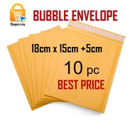 10PCS Kraft Bubble Wrap Padded Envelope Flyer Packaging 18cm x 15cm + 5cm