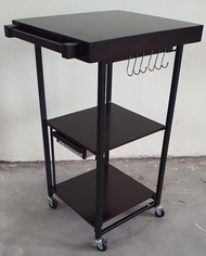 Kệ đựng đồ xe đẩy đa năng 3 tầng phong cách Âu Mỹ sơn tĩnh điện decor trang trí phòng khách nhà bếp 