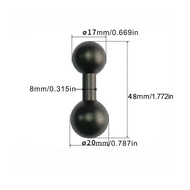 Aluminum Alloy Double Ballhead 15mm/17mm to 20mm/25mm Ball Head Connecting Rod Motorcycle Camera Bra