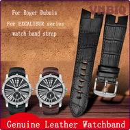สายนาฬิกาหนังแท้ VNBIQ 26มม. สำหรับ Roger Dubuis สำหรับ Excelibur Series สายรัดนาฬิกาข้อมือ42มม. RDDBEX0405 BVNEA สายรัดข้อมือของผู้ชาย