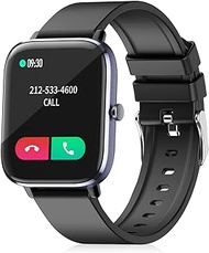 SOUYIE Smart Watch with Bluetooth Call for Women, IP67 Waterproof Fitness Tracker with 1.7" HD Display Blood Pressure Heart Rate SpO2 Sleep Monitor for Android and iOS Phones, Black