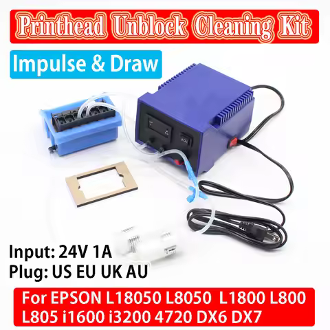 Printhead DTF Ink Clogged Cleaning Machine Clean Kit For Epson L1800 L805 1390 L18050 L8050 L800 XP6