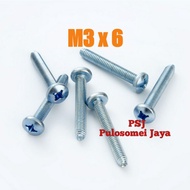 JP Bolts M3 x 6/ Galvanized Screw Machine (10 Pcs) M3 Screw M3