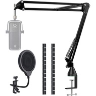 For Elgato Wave Mic Arm, Microphone Boom Arm Compatible with Elgato Wave 3 Mic with 3 Layers Windscr