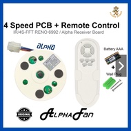 Alpha Ceiling Fan PCB IR/4S-FFT Alpha Ceiling Fan PC Board Remote Control IR/4S-FFT / RENO 699 / Alpha Receiver Board