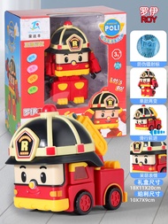 ชุดของเล่น Robocar Poli สำหรับเด็กชุดของเล่นเพื่อการเรียนรู้ยานพาหนะสำหรับสะสมรถแข่งของเล่นจุกรดน้ำแยกส่วนได้สำหรับเด็ก