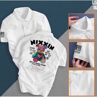 White Men's Polo Shirt, Elegant style Polo collar T-shirt, Sharp 3D printed turtleneck men's T-shirt